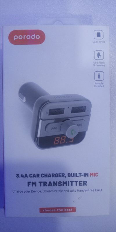 Car Charger, Built in Mic, FM Transmitter